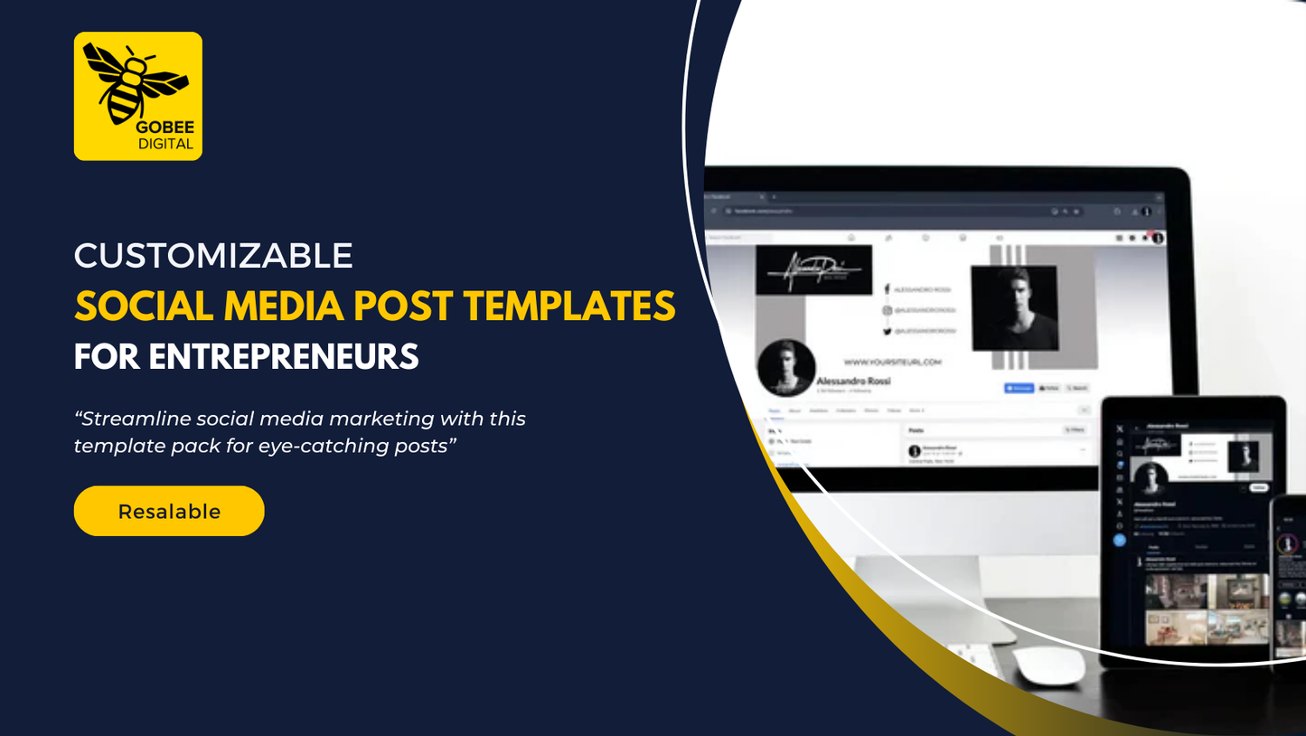 Customisable Social Media Post Templates for Entrepreneurs