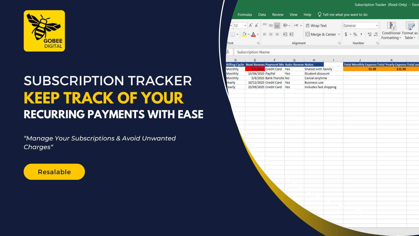 Subscription Tracker – Keep Track of Your Recurring Payments with Ease